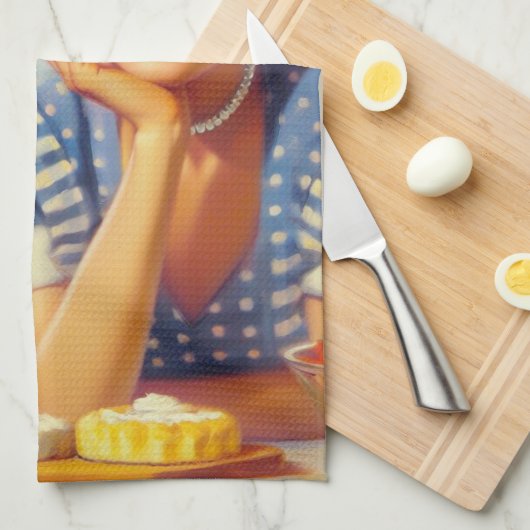 Retro Kitchen Painting Geschirrtuch (Viertel Falte)