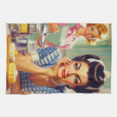 Retro Kitchen Painting Geschirrtuch (Horizontal)