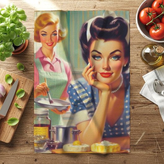 Retro Kitchen Painting Geschirrtuch