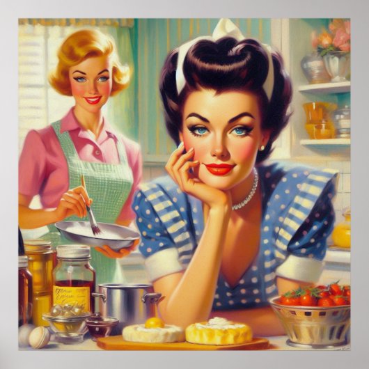 Retro Kitchen Painting Poster (Vorne)