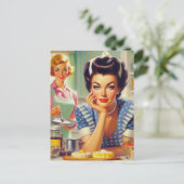 Retro Kitchen Painting Postkarte (Stehend Vorderseite)