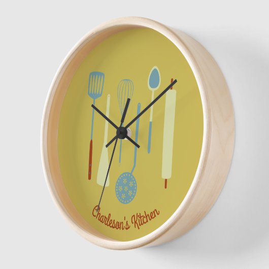 Retro Kitchen Personalisiert Uhr (Winkel)