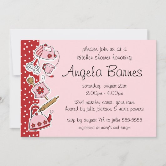 Retro Kitchen Polterabend Einladungen (Vorderseite)