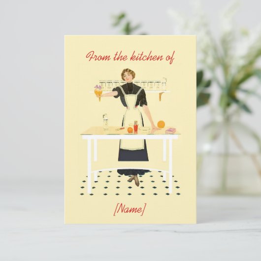 Retro Kitchen Rezept Card (Stehend Vorderseite)