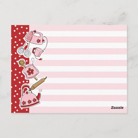 Retro Kitchen Rezept Postkarte (Rückseite)