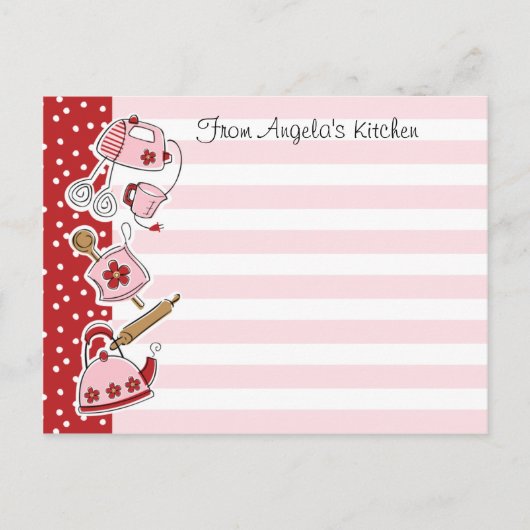 Retro Kitchen Rezept Postkarte (Vorderseite)
