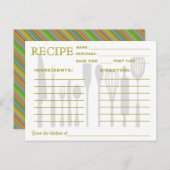 Retro Kitchen Tools Rezept Card farbenfroh gestrei Postkarte (Vorne/Hinten)