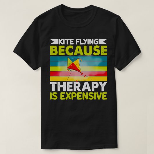 Retro Kite Flying Therapy Kiteboarding Kitesurfing T-Shirt (Design vorne)