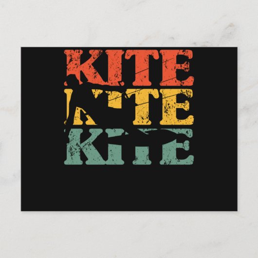 Retro Kite Vintag Surfen Wind Wave Surfer Postkarte (Vorderseite)