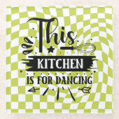 Retro Kitesurfen Redewendungen lustig Rosa Grün Glasuntersetzer (Vorderseite)