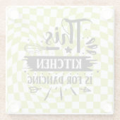 Retro Kitesurfen Redewendungen lustig Rosa Grün Glasuntersetzer (Rückseite)