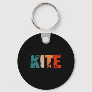 Retro-Kitesurfing-Design mit Kitesilhouette-Kit Schlüsselanhänger