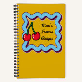 Retro Kitsch 70s Cherry Moms Famous Recipes Book Notizblock (Vorderseite)