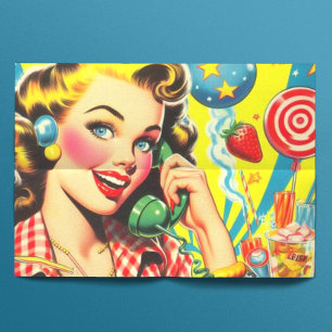 Retro Kitsch Button Up Seidenpapier