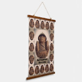 Retro Kitsch Carved Coconut Monkey Bank Wandteppich Mit Holzrahmen (Gewinkelt)