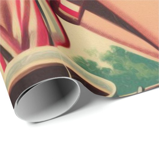 Retro Kitsch Girl Illustration der 1950er Jahre Geschenkpapier (Rolleneckpunkt)