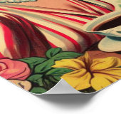 Retro Kitsch Girl Illustration der 1950er Jahre Poster (Ecke)