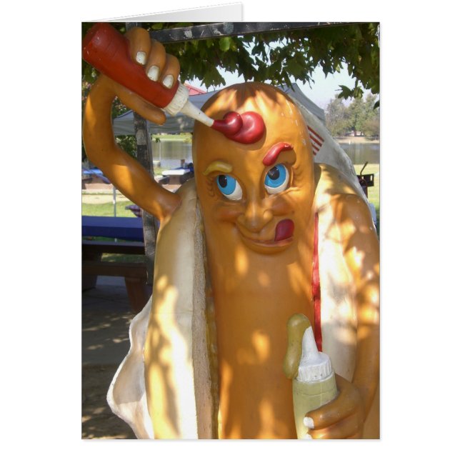 Retro Kitsch Hot Dog Statue (Vorne)