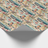 Retro Kitsch Illustration der 50er Jahre Geschenkpapier (Ecke)