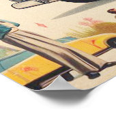 Retro Kitsch Illustration der 50er Jahre Poster (Ecke)