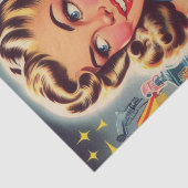 Retro-Kitsch-Mädchen Seidenpapier (Ausschnitt)