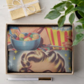 Retro-Kitsch-Mädchen Seidenpapier (Geschenk)