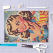 Retro-Kitsch-Mädchen Seidenpapier (Handwerk)
