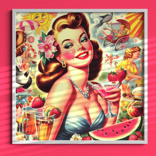 Retro Kitsch Niedlich Pinup Poster