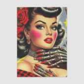Retro-Kitsch Pinup Seidenpapier (Vorderseite)