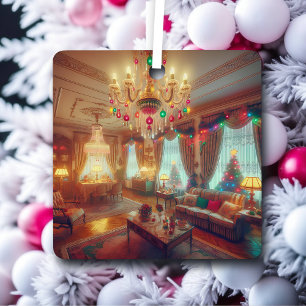 Retro Kitsch Retro Weihnachten Personalisiert Ornament Aus Metall