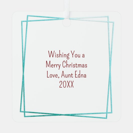 Retro Kitsch Retro Weihnachten Personalisiert Ornament Aus Metall (Rückseite)
