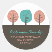 Retro Kitsch Trees Rücksendeadresse Stickers (Vorderseite)