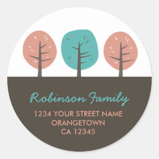 Retro Kitsch Trees Rücksendeadresse Stickers