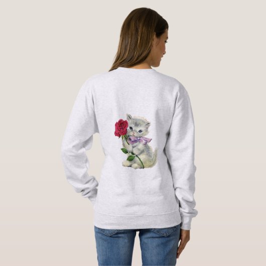 Retro Kitten Sweatshirt (Schwarz voll)