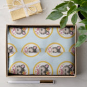 Retro Kitten Wrapping Paper Flat Sheet Set 3 Seidenpapier (Geschenk)