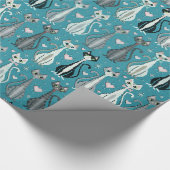 Retro Kitty Cat (Imitate) Cross Stitch ©studioxtin Geschenkpapier (Ecke)