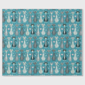 Retro Kitty Cat (Imitate) Cross Stitch ©studioxtin Geschenkpapier (Flach)