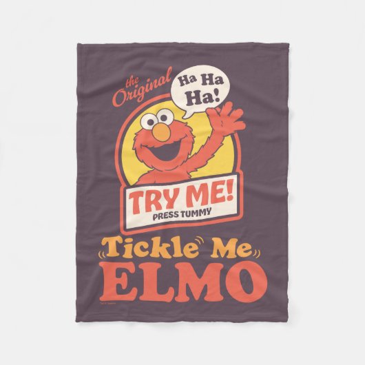 Retro Kitzel mich Elmo Winkendes Grafik Fleecedecke (Vorderseite)