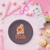 Retro Kitzel mich Elmo Winkendes Grafik Pappteller (Party)