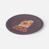Retro Kitzel mich Elmo Winkendes Grafik Pappteller (Schrägansicht)