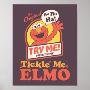 Retro Kitzel mich Elmo Winkendes Grafik Poster