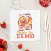 Retro Kitzel mich Elmo Winkendes Grafik Serviette (Beispiel)