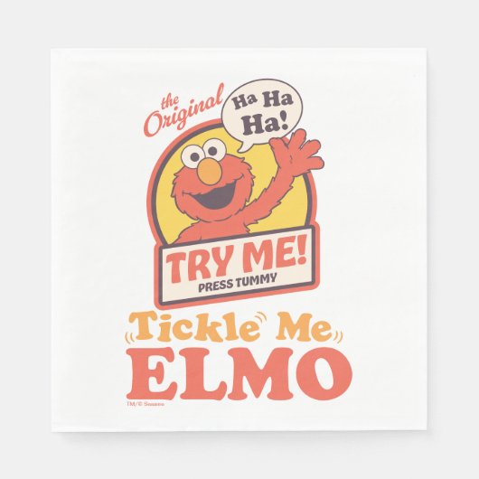 Retro Kitzel mich Elmo Winkendes Grafik Serviette (Vorderseite)