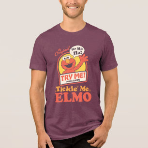Retro Kitzel mich Elmo Winkendes Grafik Tri-Blend Shirt