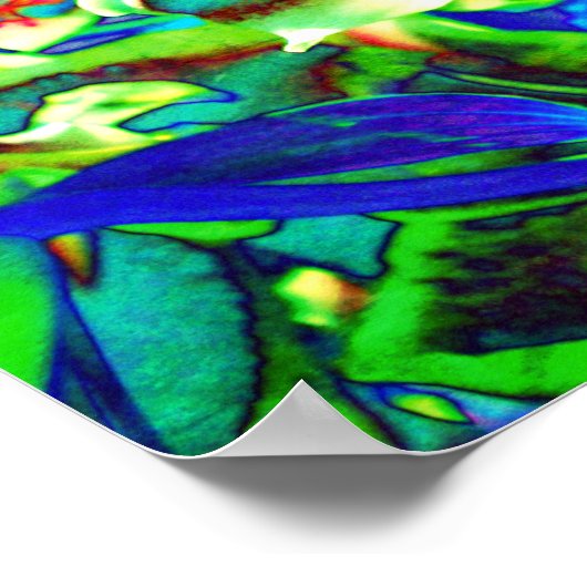 Retro Kiwi Limon, abstrakt grün aquamarine tropisc Poster (Ecke)