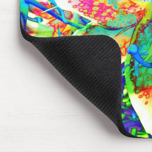 Retro Kiwi Limone, abstrakte tropische Lilie Mousepad (Ecke)