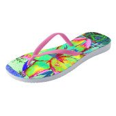 Retro Kiwi Limoner tropischer Lilienmausetank Badesandalen (Schrägansicht)