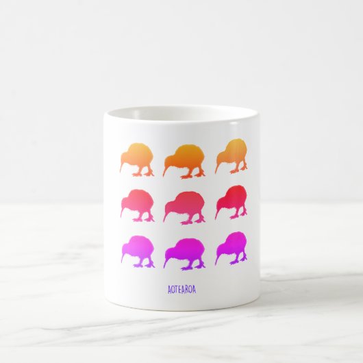 Retro Kiwis Aotearoa Neuseeland Kaffeetasse (Mittel)