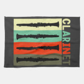 Retro-Klarinette Geschirrtuch (Horizontal)