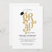 Retro-Klasse 2023 GRAD Graduate Graduation Party Einladung (Vorne/Hinten)